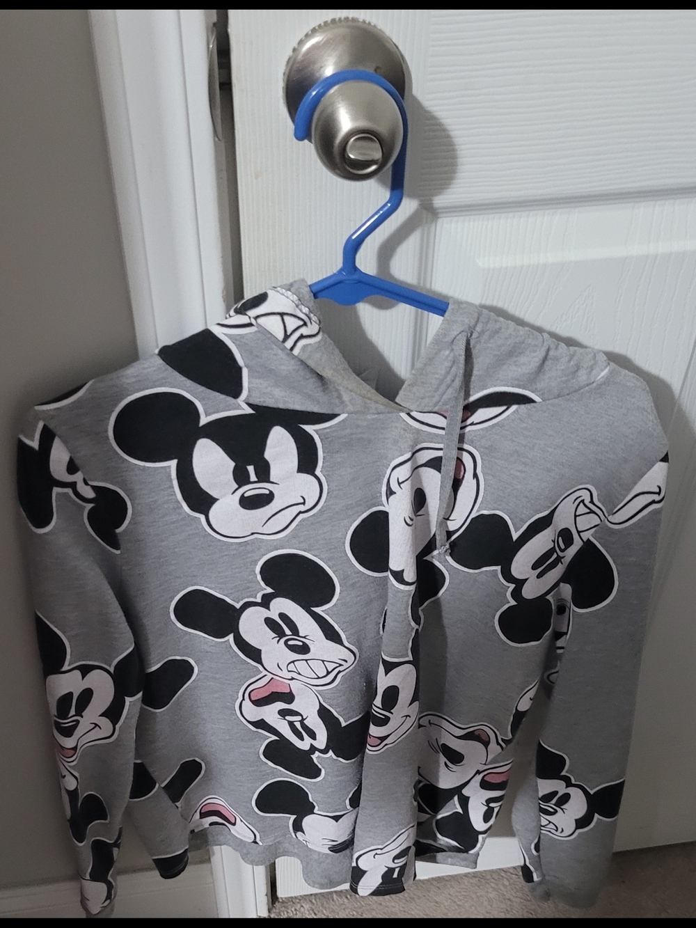 Disney Gray Mickey Mouse Allover Print Hoodie